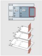 圖9  愛立信3E負(fù)載點調(diào)節(jié)器的封裝布線是可以縮放的。單個PCB布線可以容納不同類產(chǎn)品以提高靈活性