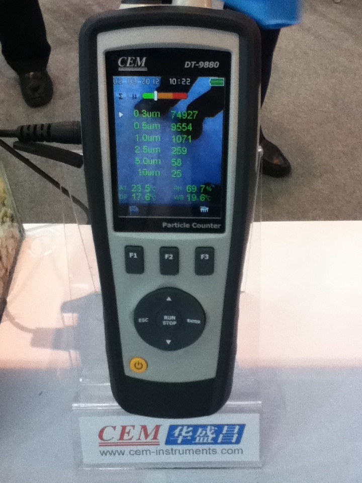 圖1:DT-9880測得展館現(xiàn)場的PM2.5值為259