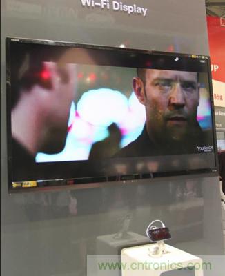 圖3：聯(lián)芯LC1811 的"WiFi Display"（同步無(wú)線輸出高清視頻）性能演示。
