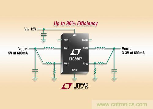 照片說明：15V、雙輸出 600mA 單片同步降壓型穩(wěn)壓器