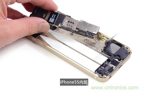 土豪金iPhone 5S拆解：內(nèi)部結(jié)構(gòu)升級，維修難度增加