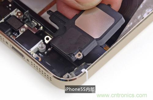 土豪金iPhone 5S拆解：內(nèi)部結(jié)構(gòu)升級，維修難度增加