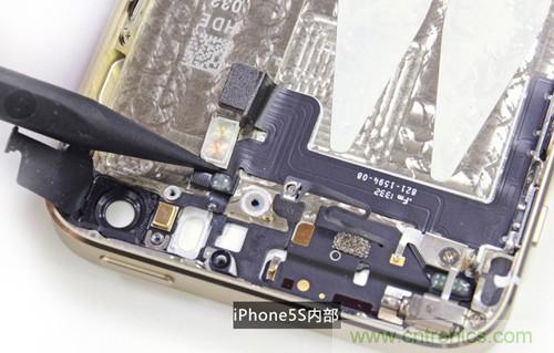 土豪金iPhone 5S拆解：內(nèi)部結(jié)構(gòu)升級，維修難度增加