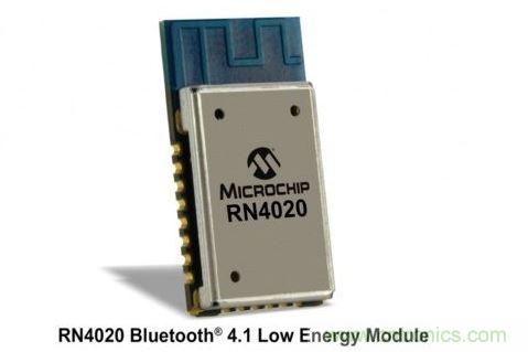 Microchip公司的RN4020模塊集成了包括天線在內(nèi)完整的低功耗藍牙射頻電路。RN4020采用密封的10mm x17mm x 2mm封裝，內(nèi)置有板載陶瓷天線、2.4GHz的低功耗藍牙收發(fā)器、帶完整的嵌入式低功耗藍牙協(xié)議棧的微控制器以及UART和USB接口。