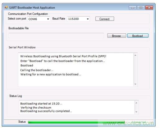 具有嵌入式終端仿真器窗口的定制引導(dǎo)加載器主機(jī)工具應(yīng)用實(shí)例。