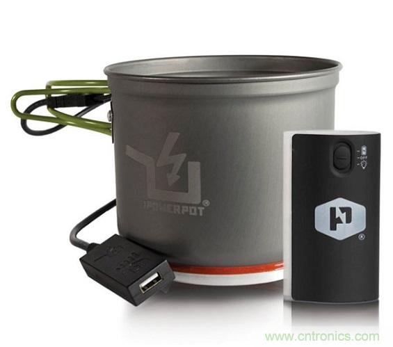 圖6：Powerpot設(shè)備利用熱源發(fā)電，使用者能一邊烹煮食物一邊為移動設(shè)備充電。