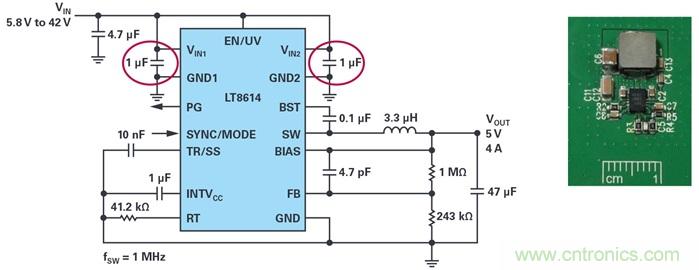 是否可以將低EMI電源安裝到擁擠的電路板上？