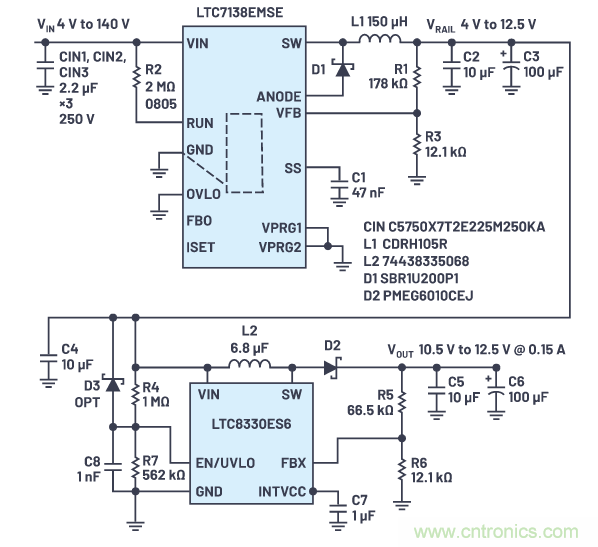 在源電壓5 V至140 V的電氣系統(tǒng)中，如何維持偏置電壓呢？